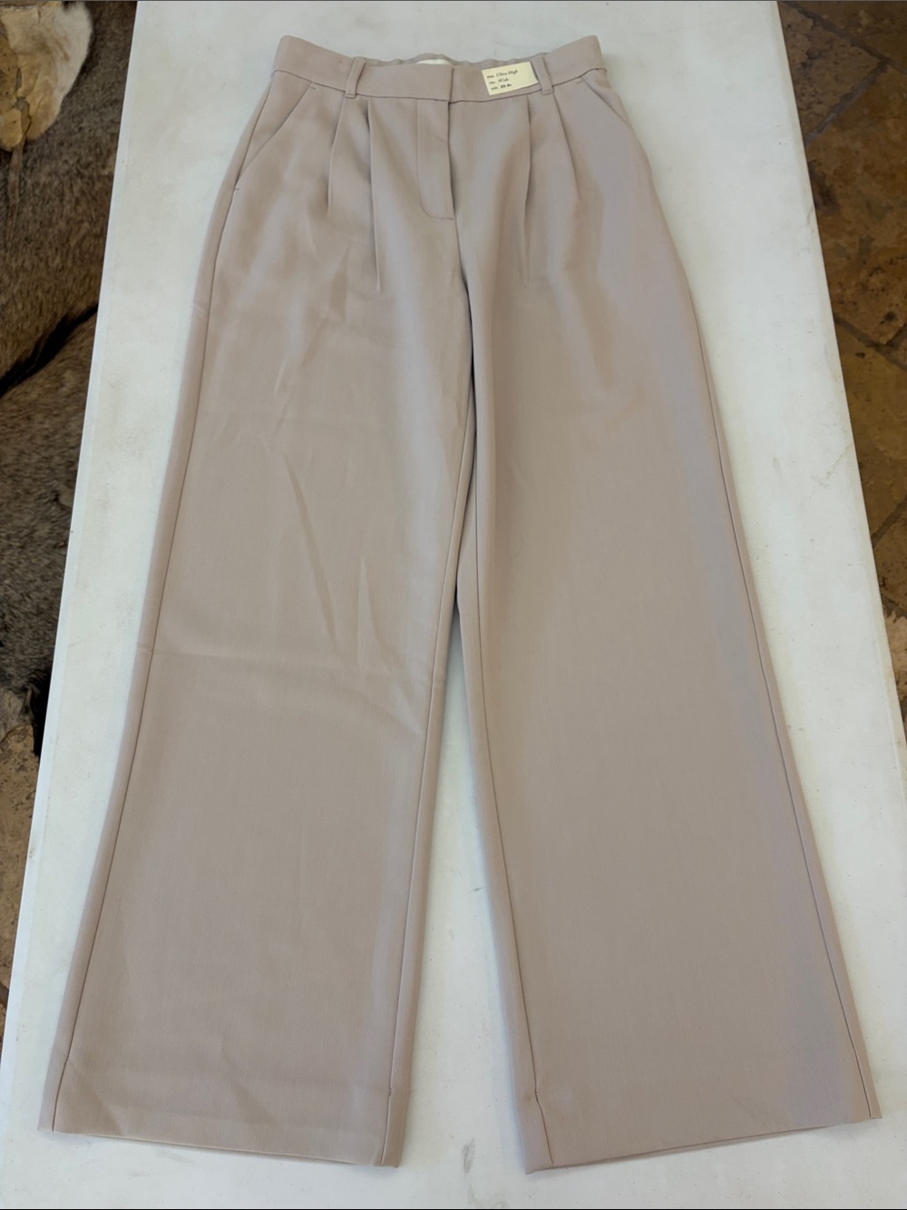 Abercrombie & Fitch Sloane Tailored Pant in Light Beige